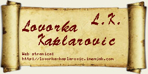 Lovorka Kaplarović vizit kartica